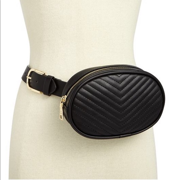 black and gold belt bag
